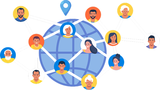 Global network of connected people